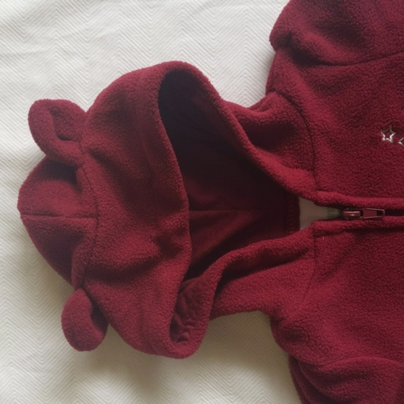 nanette baby zip-up fleece hoodie long line jacket 0-3 months baby girl - Picture 6 of 7